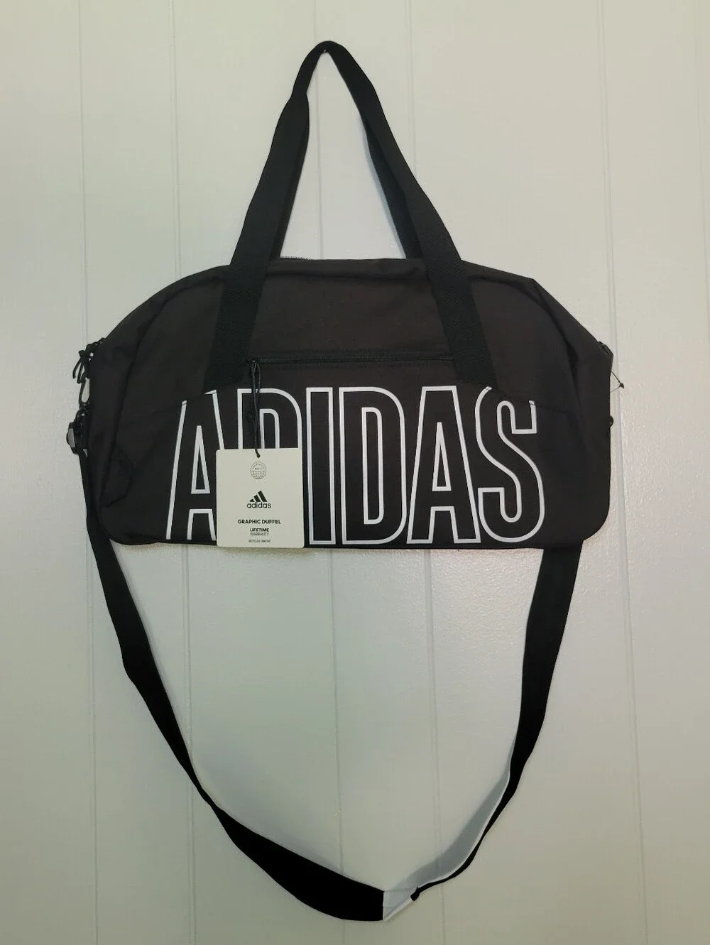 NWT Adidas Graphic Unisex Duffel Bag Gym Dual Strap & Handles Recycled Polyester